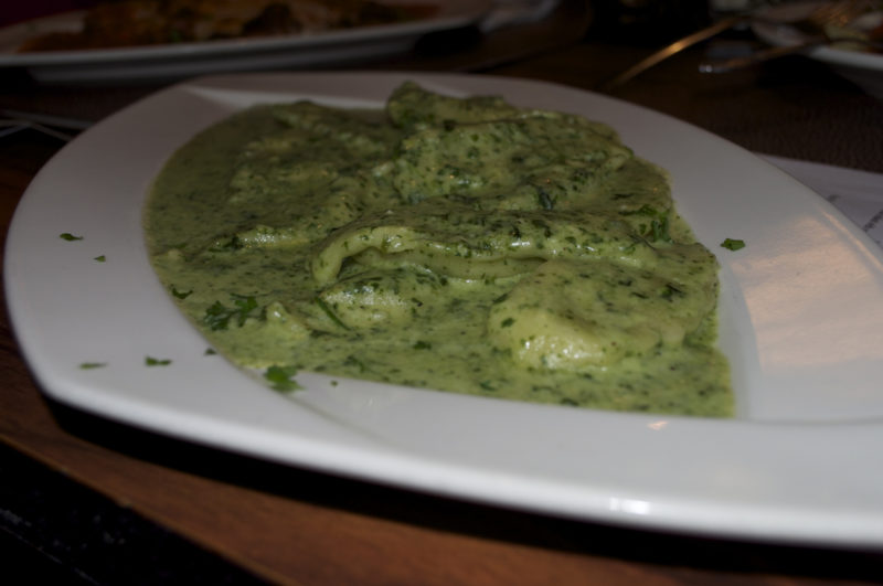 Ravioli in Spinach Cream Sauce