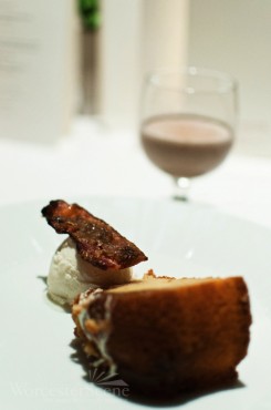 Sour Cream Coffee Cake with Parsnip Gelato and Candied Bacon