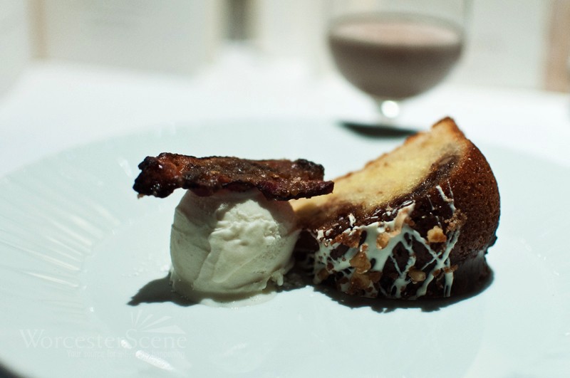 Sour Cream Coffee Cake with Parsnip Gelato & Candied Bacon