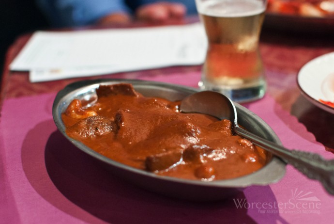 Lamb Pasanda from Surya Indian Restaurant on Shrewsbury Street in Worcester, MA Lamb Pasanda from Surya Indian Restaurant on Shrewsbury Street in Worcester, MA