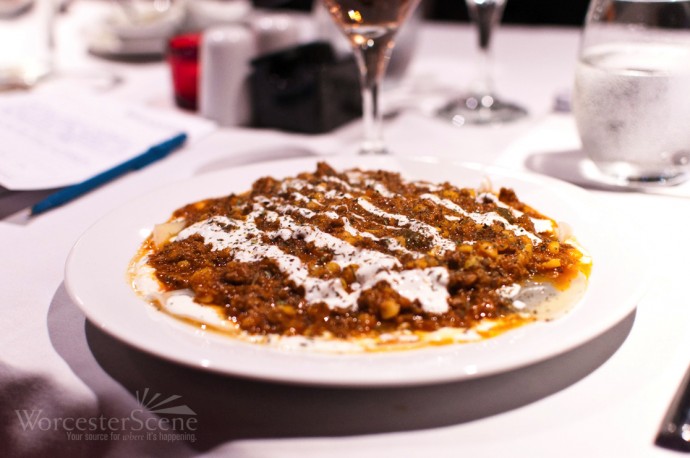 Aushak at Pomir Grill on Shrewsbury Street in Worcester