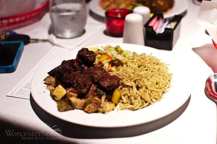 Beef Kabob at Pomir Grill on Shrewsbury Street in Worcester