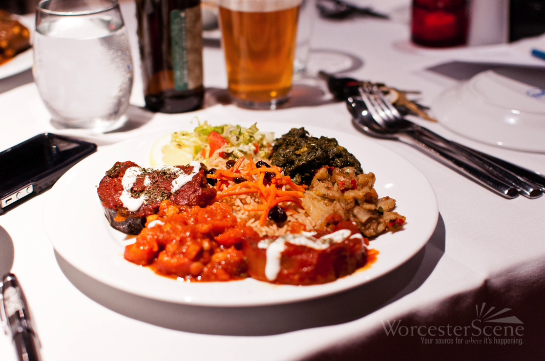 Afghan Veggie Sampler at Pomir Grill on Shrewsbury Street in Worcester