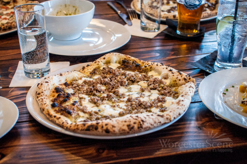 Pistachio Pesto Mozzarella Sausage Pecorino Pizza