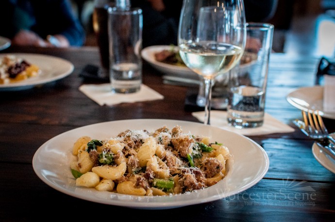 Orrachetti with broccoli rabe, sausage, and chilies from Volturno on Shrewsbury Street in Worcester, MA