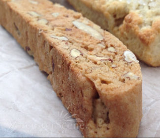 Orange pecan biscotti and sweet cream scone from Crust on Main Street in Worcester, MA