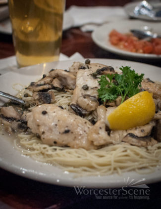 Pasta dish from Dino's in Worcester, MA