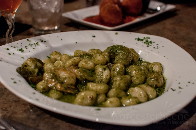 Pesto and Gnocchi with Herbed Ricotta and Shrimp