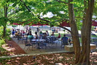 Diners at the Café's outdoor dinning.