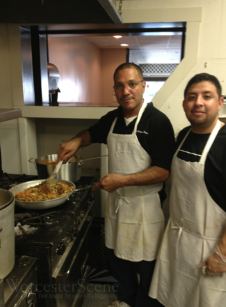 Louie Behind The Cooktop at Blackstone Bistro on Blackstone River Road in Worcester, MA