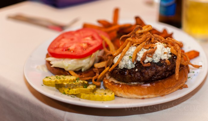 Steakhouse Burger from Joey's on Chandler Street in Worcester, MA