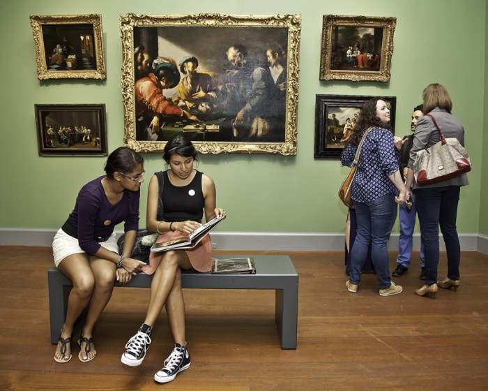 Students enjoying the new exhibit at the Worcester Art Museum