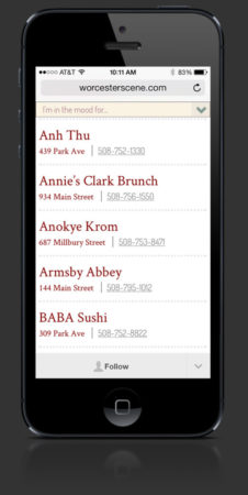 Responsive version of the web site allows for quick listings "to go".