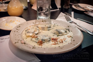 Lobster Ravioli from Blackstone Bistro in Worcester, MA
