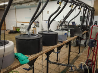 Fermenters creating beer on site for 3Cross Brewery