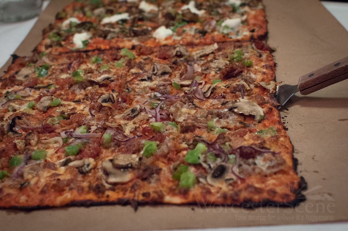 Caveman Pizza from Corner Grille on Pleasant Street in Worcester, MA