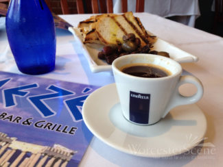 Greek coffee during lunch at Meze