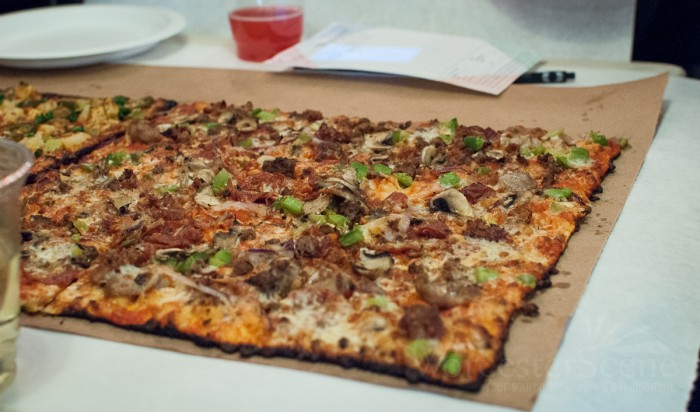 Cave Man Pizza from Corner Grille on Pleasant Street in Worcester, MA