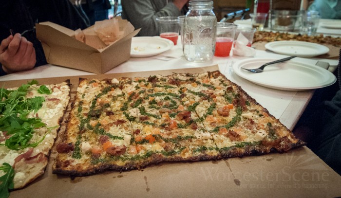 Chicken Pesto Pizza from Corner Grille on Pleasant Street in Worcester, MA