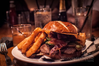 Classic Burger with the Fixins from The Fix on Shrewsbury Street in Worcester, MA