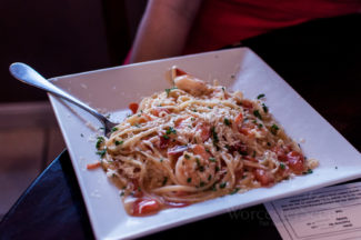 Shrimp Scampi from Livia's Dish on Shrewsbury Street in Worcester, MA
