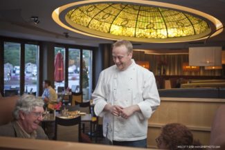 Chef Nemeroff Speaking with Diners in Ceres Bistro