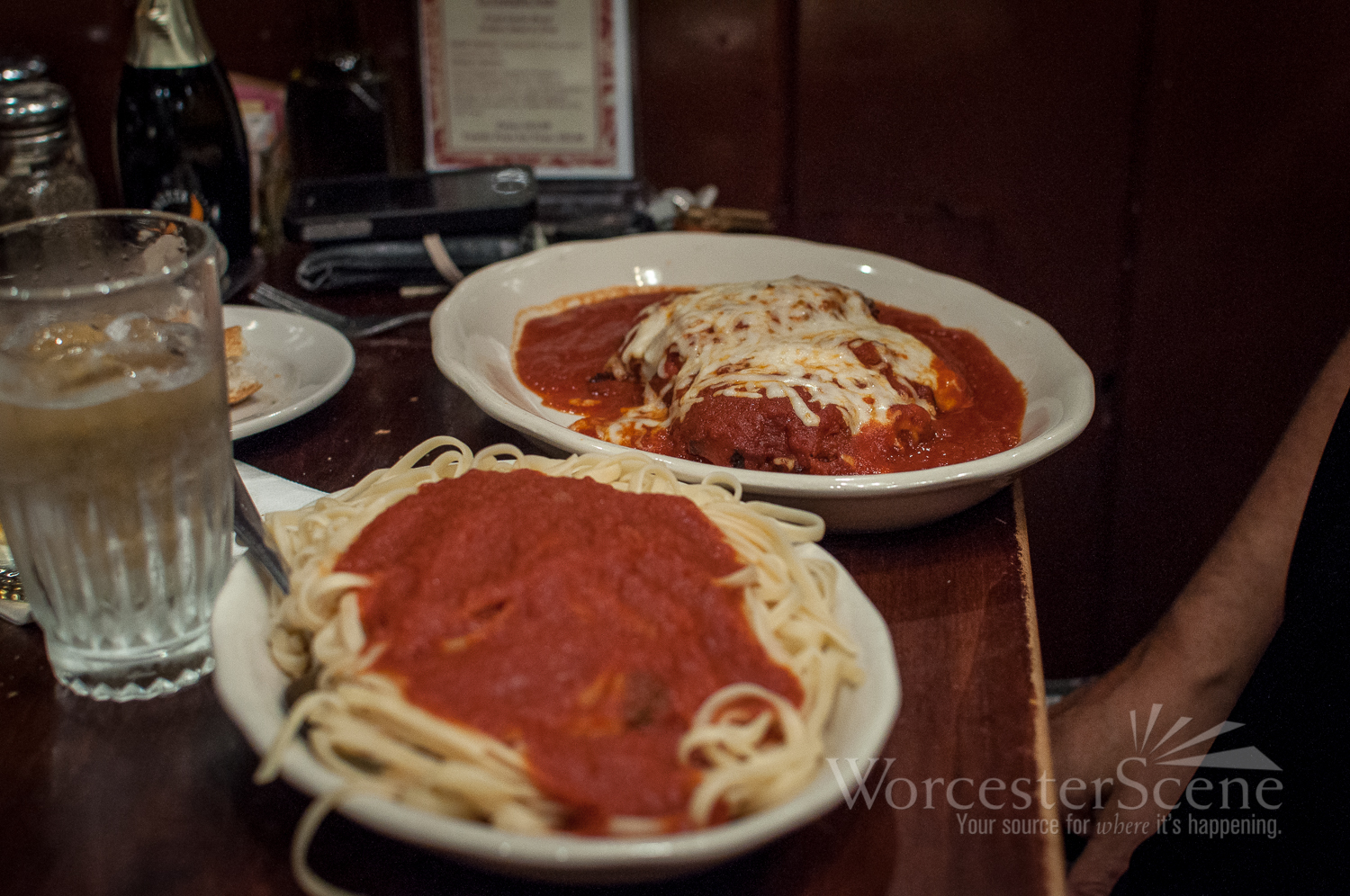 Chicken Parmigiana from Dino's on Lord Street in Worcester, MA
