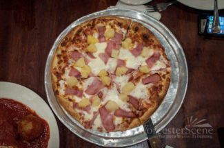 The Vesuvius Pizza from Dino's on Lord Street in Worcester, MA