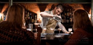Sonny, at The Citizen, concocting different cocktails to see what will be served at the Harvey Ball