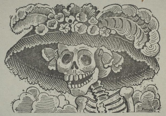 Jose Guadalupe Posada, Calavera: "Remate de Calaveras" 'La Catrina'", page 15 from "36 Grabados" published 1943, late 19th century. Gift of Daniel Catton Rich, 1960.74
