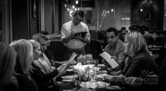 The Worcester Foodies group enjoying their stop at The Urban on Shrewsbury Street in Worcester, MA