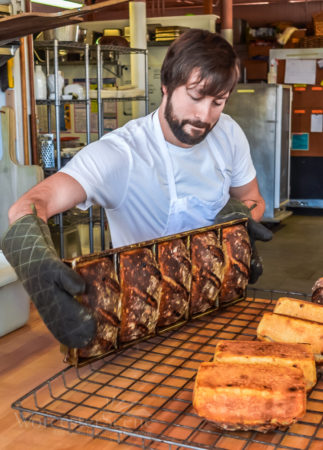 Rob Fecteau Baking Bread at BirchTree Bread Co. Photo by Alex Belisle for WorcesterScene.com