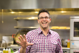 Mike Covino speaking to the Worcester Foodies during the inaugural Test Kitchen Event
