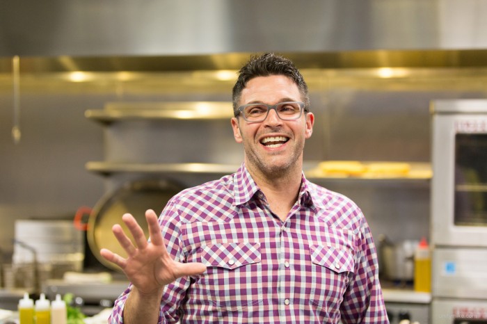 Mike Covino speaking to the Worcester Foodies during the inaugural Test Kitchen Event