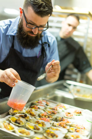 Niche Hospitality's Executive Chef de Cuisine, Neil Rogers, preparing food for Worcester Foodies.