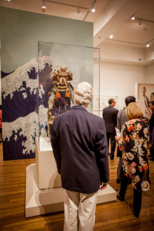 An engaged audience at the Samurai! opening in April.