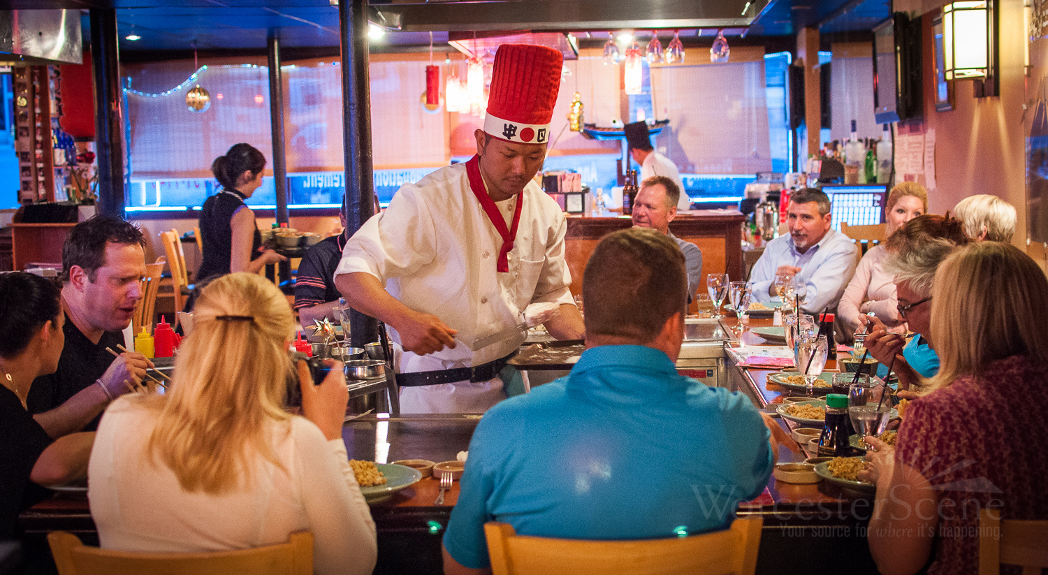 Teppanyaki style cooking at Takara on Millbury Street in Worcester, MA