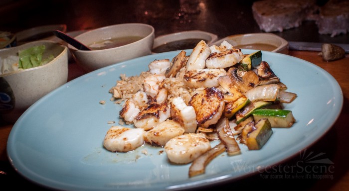 Hibachi Scallops from Takara on Millbury Street in Worcester, MA