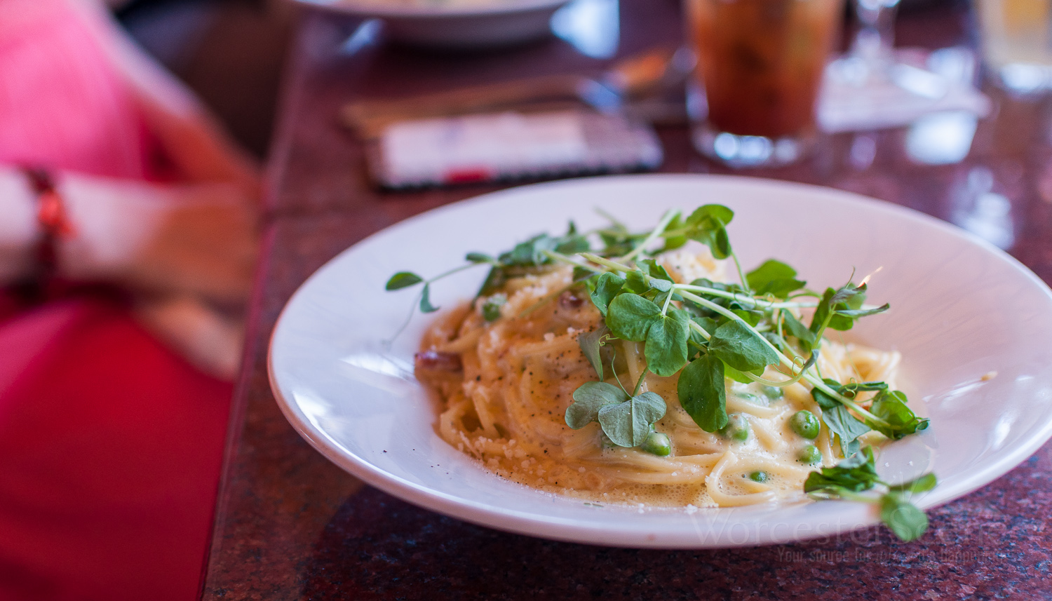Pasta Carbonara from Via on Shrewsbury Street in Worcester, MA