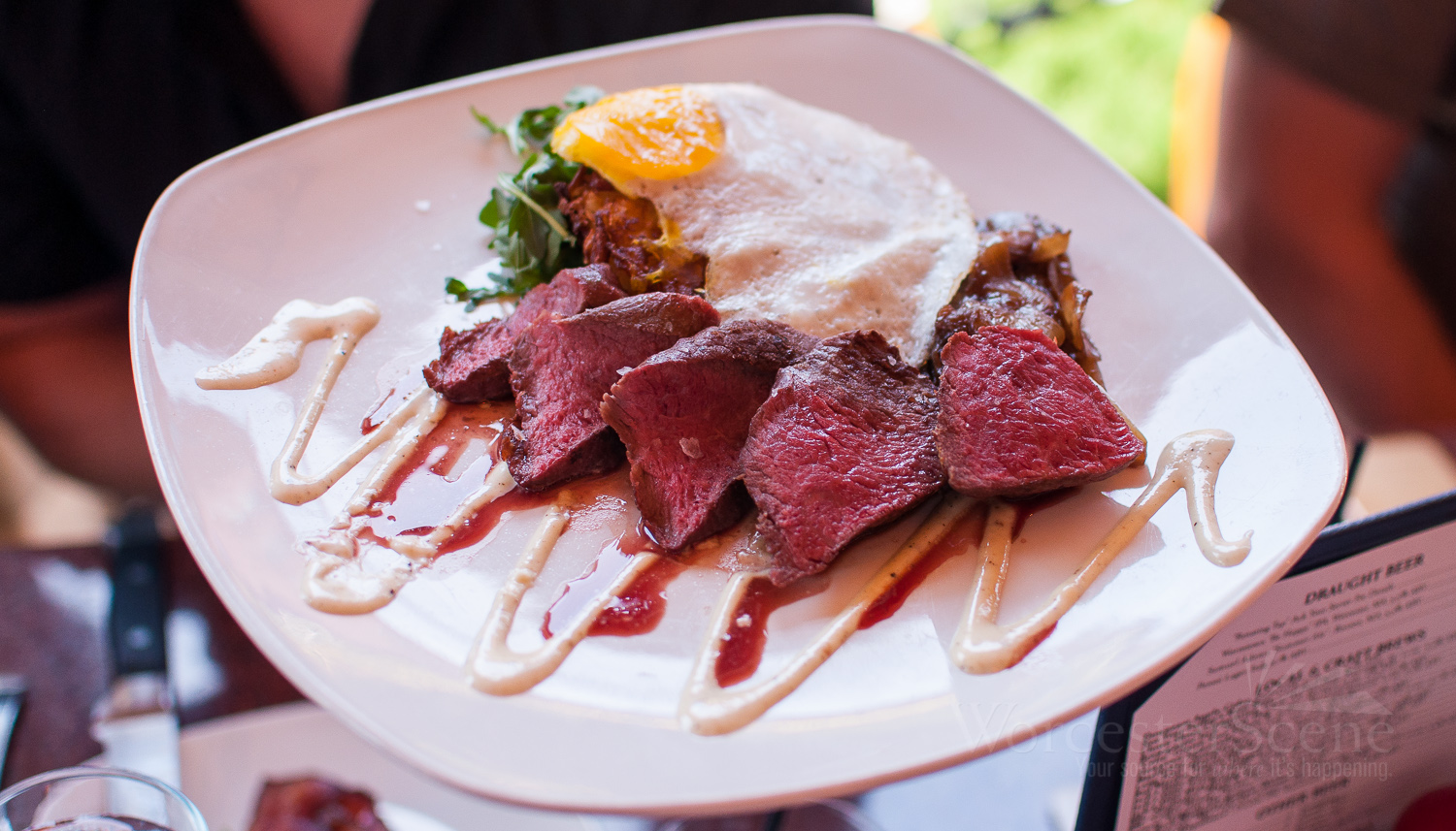Steak and Eggs for Brunch from Via on Shrewsbury Street in Worcester, MA