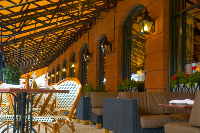 The patio at Via on Shrewsbury Street in Worcester, MA