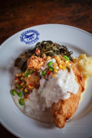 Chef's Best Fried Murray Ranch Chicken Breast (House made sage sausage gravy, mashed Yukon gold potato, braised collards)