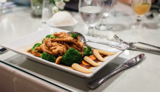 Chicken Teriyaki with jasmine rice from Basil n' Spice on Shrewsbury Street in Worcester, MA