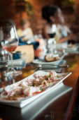 Shaved Compressed Octopus, Salsa Verde, Crunchy Bread Crumbs from Lock 50 in Worcester, MA