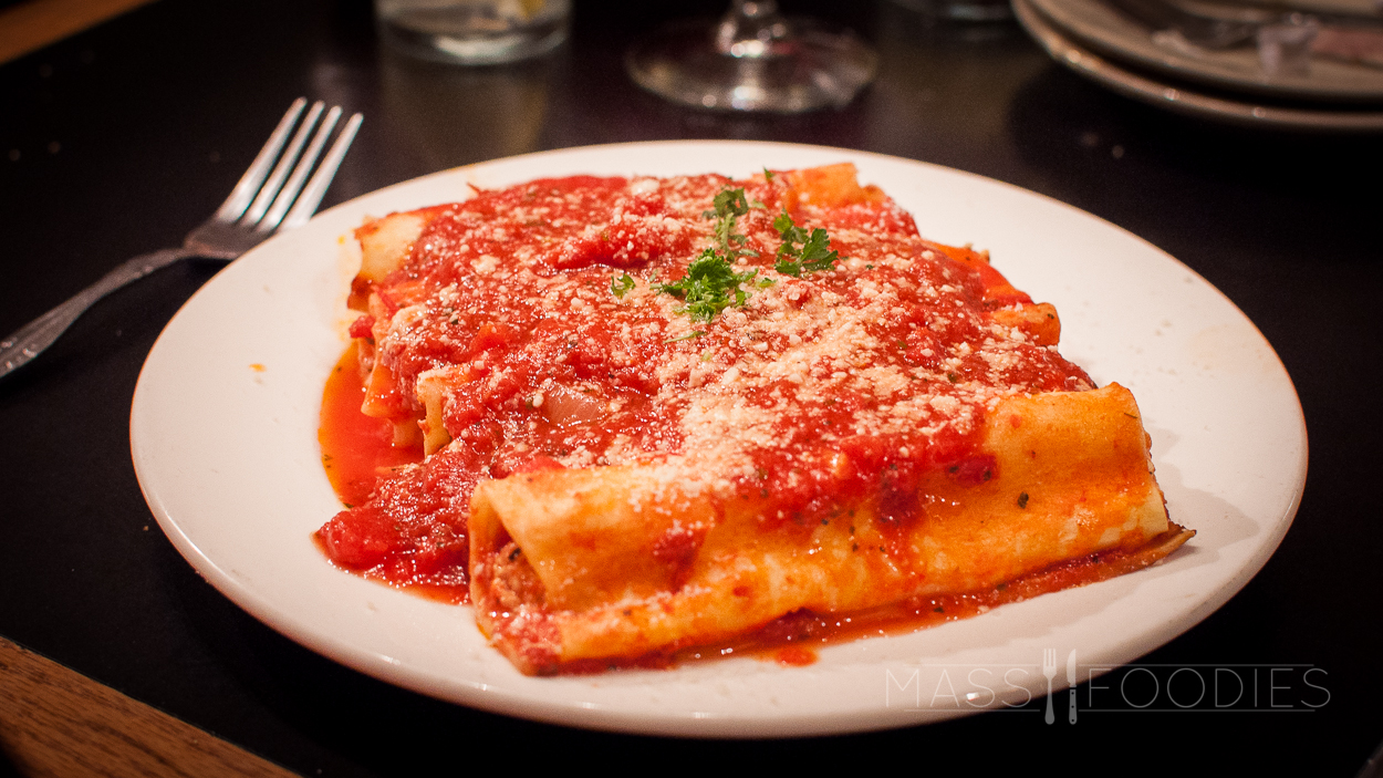 Manicotti at La Cucina Italiana on Hamilton Street in Worcester, MA