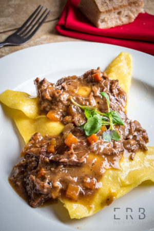 The finish product: Oxtail Ravioli