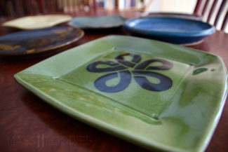 A plate that is available at the Worcester Center for Crafts and available during the Pasta Dinner.