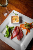 Seared ahi tuna with shishito peppers, pickled carrot salad, and Gochujang (Taken by Erb Photography for Mass Foodies).