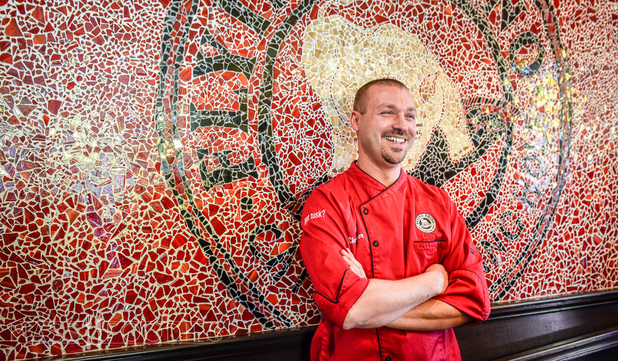 Executive chef, Christopher O'Harra from Flying Rhino on Shrewsbury Street in Worcester, MA (Photograph by Alex Belisle)
