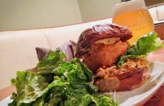Fried Fish Sandwich and Hill Farmstead Mary from Armsby Abbey on Main Street in Worcester, MA